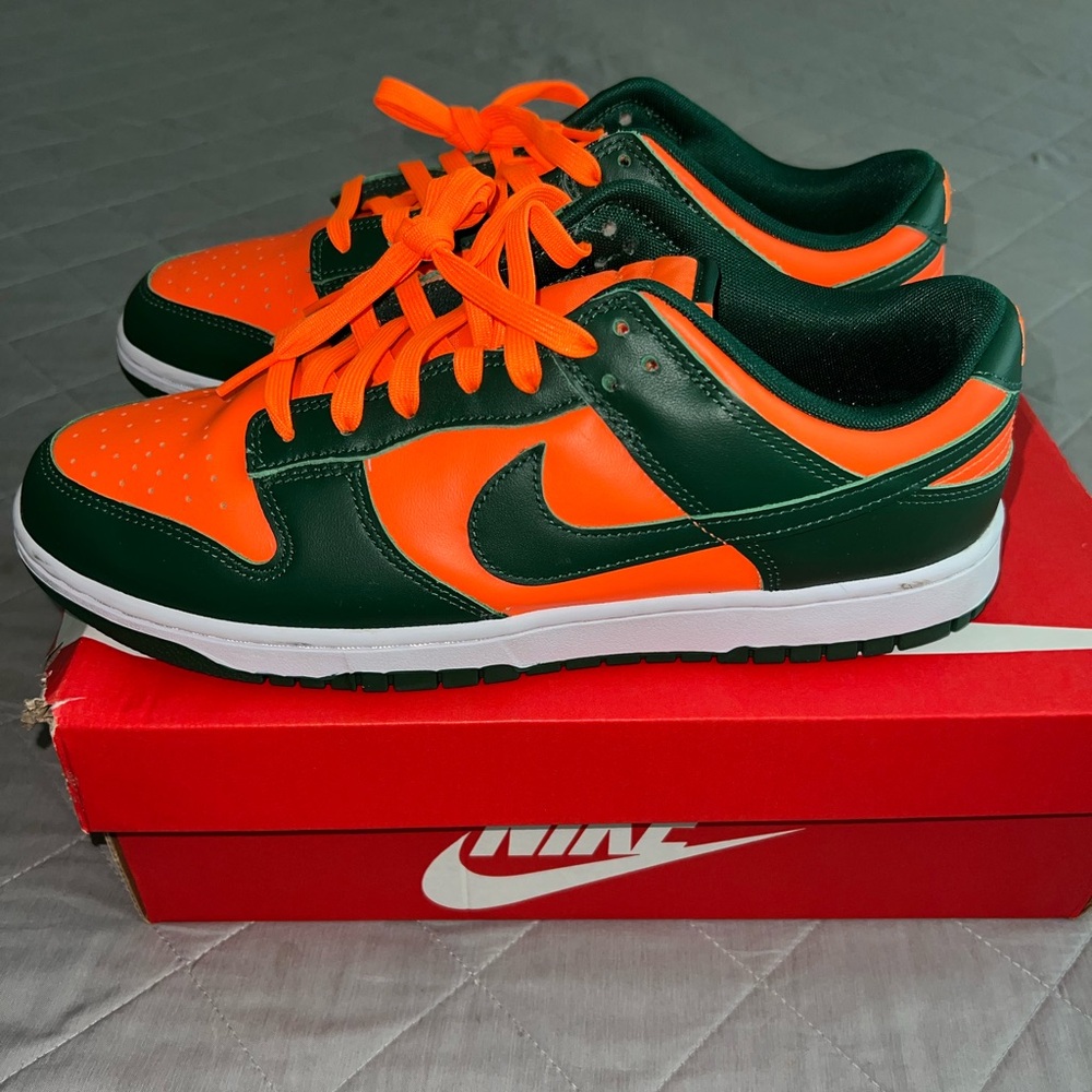 Nike Dunk Low Miami Hurricanes Orange Green | DD1391-300 | Men’s Size 12
